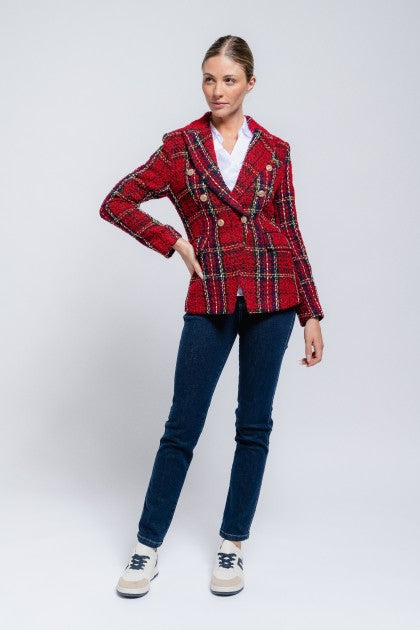 Blazer Tecido Tweed look perfil