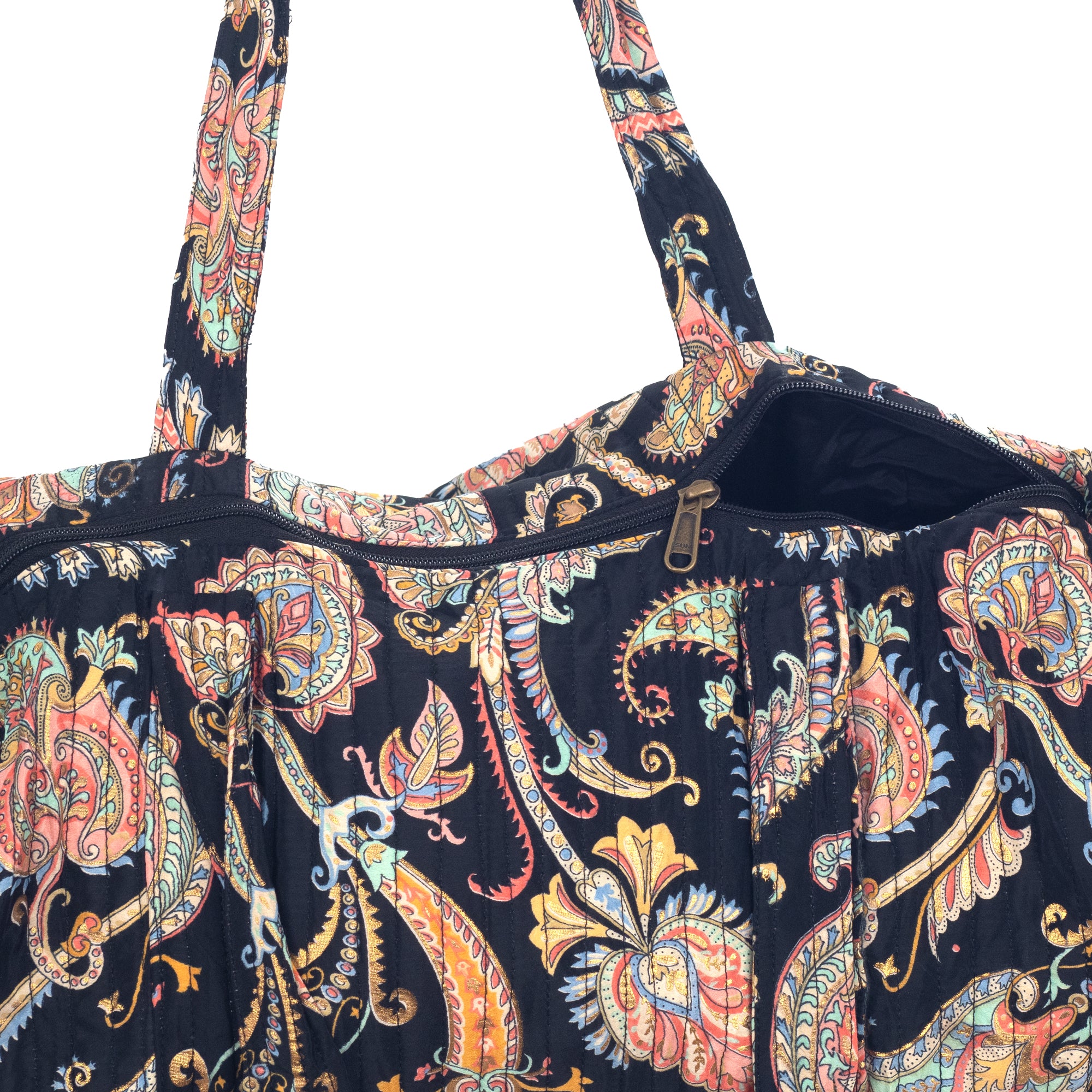 Mala  saco larga  Mexicana com duas alças, estampado da marca Isla Bonita  pormenor