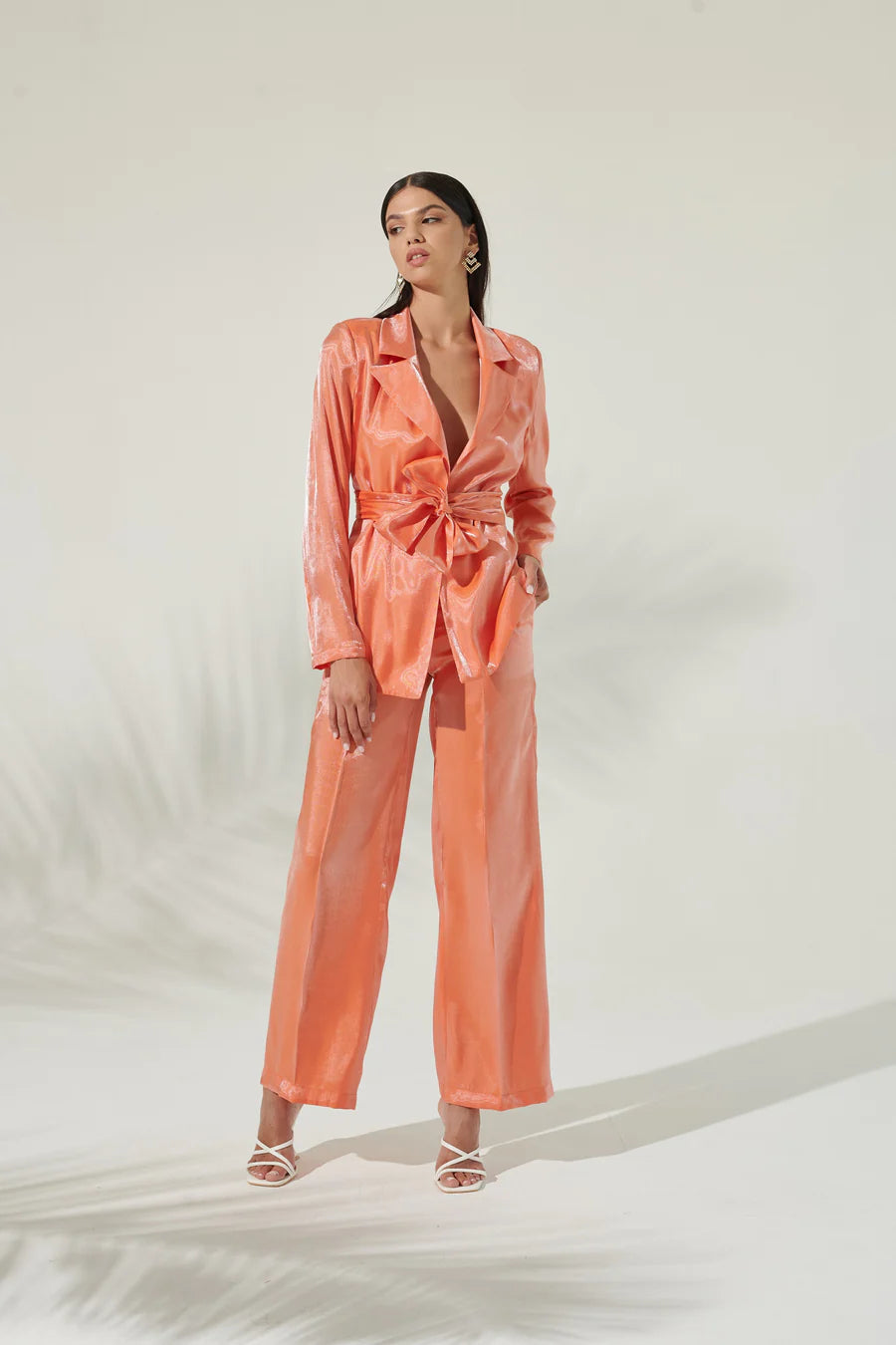 Calça Elegante Brilho by Valentina Rio look frente