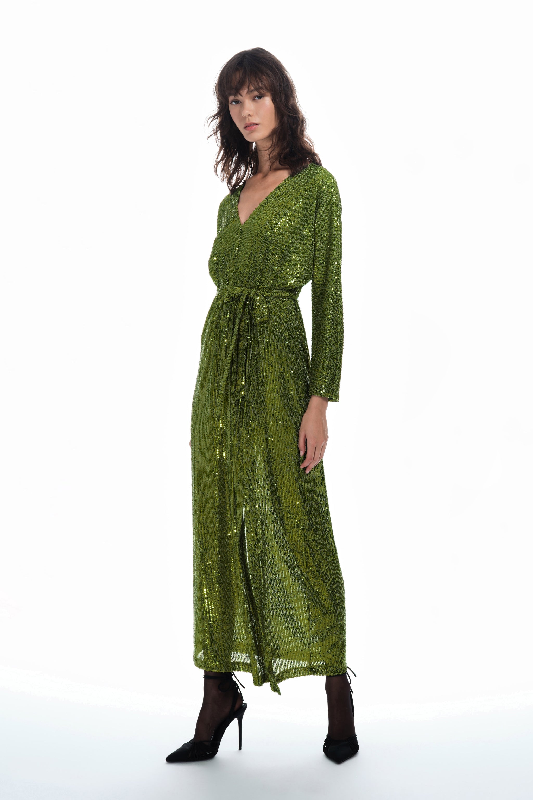 Vestido Lantejoulas Comprido da marca Lumina verde