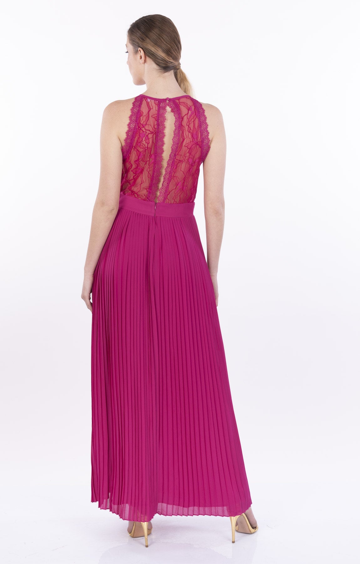 Vestido Longo Plissado Atrás by Koralline